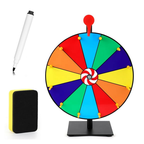 Ngardk Spinning Prize Wheel Fortune Spin Game for Classroom & Party 12 Inch 12 Slots