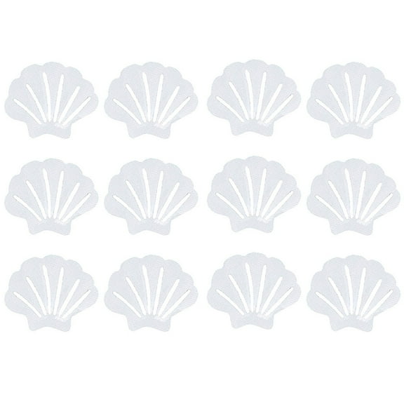 Ngheia 12Pc Rubber Shell Bathroom Anti-Slip Stickers, 12 Pcs Bathroom Tubs Showers Adhesive Decals, 12Pc Anti-Slip Stickers