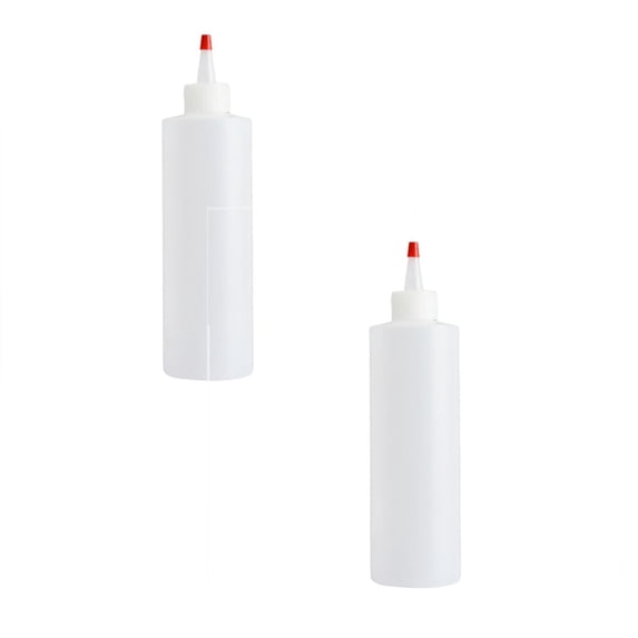 Ngheia 2PC 16oz Clear Plastic Condiment Squeeze Bottle, Condiment Bottle Plastic Squeeze Bottle for Ketchup Syrup BBQ Sauce, Leak Proof Dispenser with Red Cap for Dressings Salsas