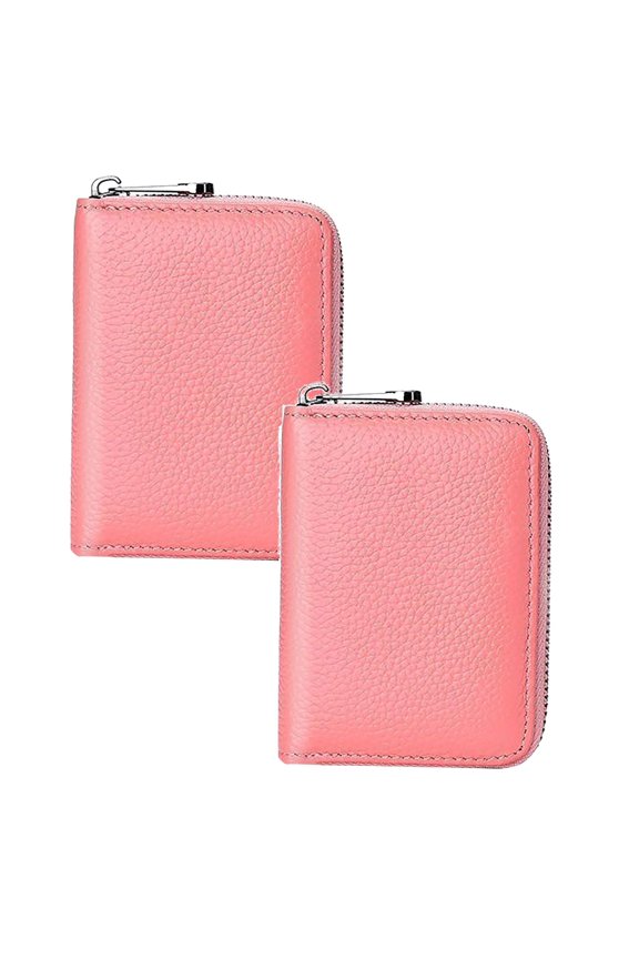 2PC Anti Demagnetization Card Holder, Genuine Leather RFID RFID Blocking Multi Slot ID Card Bag for Driver's License and Bank Cards, Lightweight Travel Wallet Summer Organization Essential