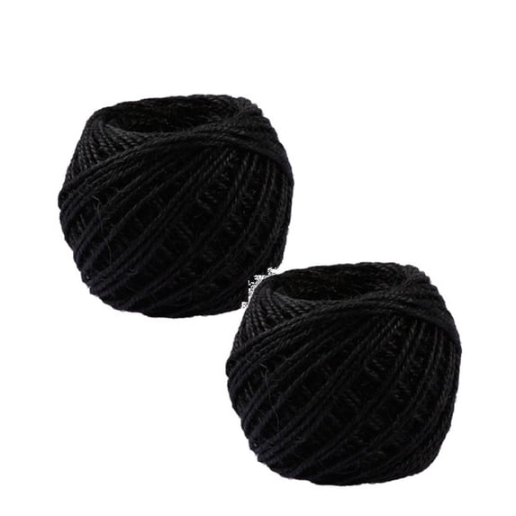 Ngheia 2pc Black Jute Twine 40M, Hemp Craft Rope for DIY Bracelet & Necklace Making, Strong Natural Fiber String for Gift Wrap & Décor
