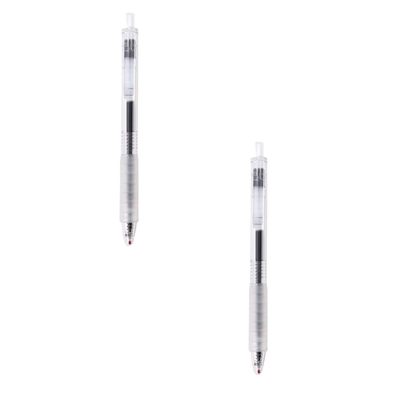 Ngheia 2pc Retractable Gel Pan 0.5mm Fast Dry Ink, Smooth Writing Click Pan with Comfort Grip, No Smear Black Gel Ink for Schol Journaling (Black)