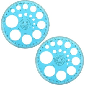 Ngheia 360 Degree Protractors 2Pcs Plastic Round Ruler, Circular Angle Measurer with Circle Templates for Schol Geometry Homework
