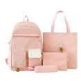 thumbnail image 1 of Ngheia 4 In1 Backpack Casual Daypack Teen Schol Bookbag colege Travel Scholbag Harajuku Backpack Large Capacity Four-Piece Backpack Pink, 1 of 9