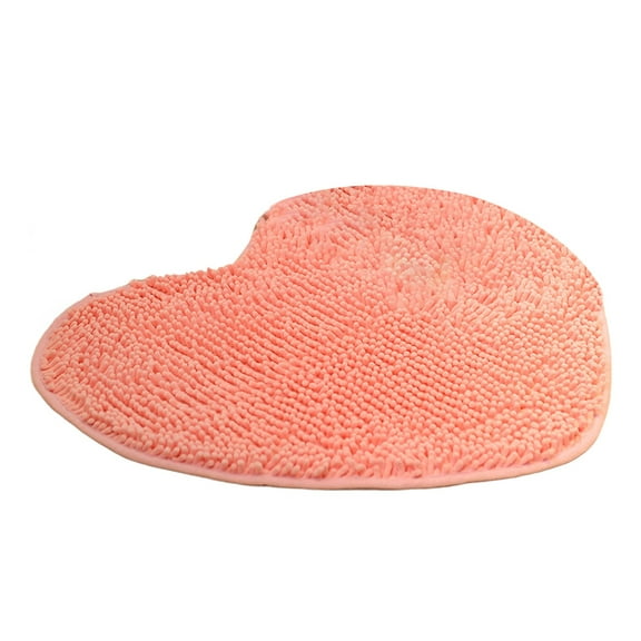Ngheia 50*60Cm Heart-Shaped Non-Slip Water-Absorbent Carpet Pink, Heart Shaped Non Slip Absorbent Carpet Wedding Room Wedding Peach Mat Bedroom Bathroom Absorbent Non Slip Mat, 1 Floor Mat