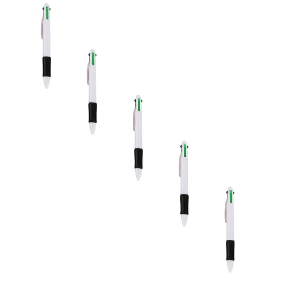Ngheia 5pc 4 in 1 Retractable Ballpoint Pen, Multicolor Pen with 0.7mm for Holidays and Gift-giving (Christmas, Halloween, Teacher's Day, etc.) Black*5