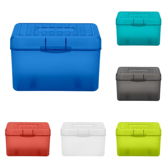 Ngheia 6 Pack 4X6 inch Index Card Box - Index Card Holder Notecard Box Recipe Card Box Plastic Storage Organizer for Filling Index Cards, Note cards, Flashcards(Colorful)