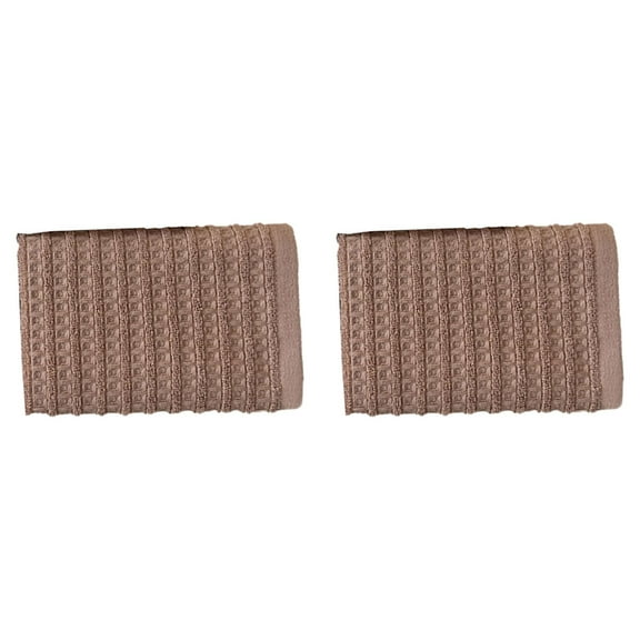 Ngheia Up To 65% Off Of Brown Waffle Weave Hand Towel Set of 2 - Premium Cotton Soft and Absorbent Towels for Bathroom and Kitchen Use, Fast Drying and Durable (2 Towels)