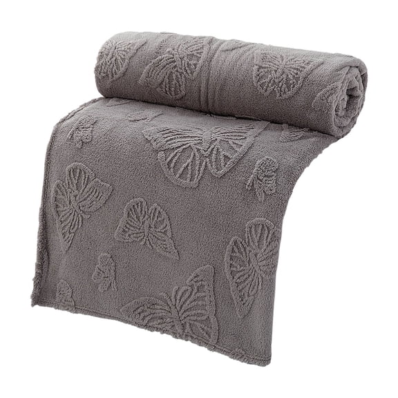 Ngheia Up to 65% Off! Gentleman Gray Butterfly Jacquard Coral Fleece Blanket 180X200 Cm, Soft Warm Throw for Couch Sofa Bed, Gift for Lover Mom Father Friends, Lightweight Fuzzy