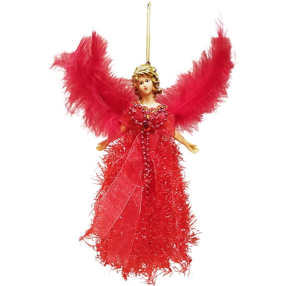 Ngheia 7.5-inch Christmas Tree Pendant Fabric Angel