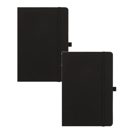 Ngheia A5 A6 Hradcover Noteb-ok Set of 2 – Black, with pan Loop, Small Pocket Journal, Colege Ruled, Slim Lightweight for Purse, Back-To-Schol, Fall Semester, Daily Notes, Taecher Gift
