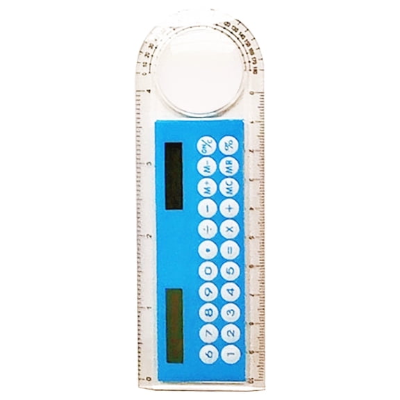 Ngheia Angle Measuring Ruler Calculator, Dark Blue, 13*5, Transparent Ruler Calculator with Magnifier Studant schol Electronics Calculators Attractive