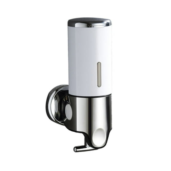 Ngheia Bathroom Soap Dispenser White, Wall Mounted Bathroom Shower Pump Dispenser and Organizer Holds Shampoo Soap Conditioner Shower Gel for Bathroom Kitchen Hotel, Push Soap Dispenser*1