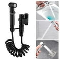 thumbnail image 1 of Ngheia Black Wall Mount Faucet Spray Set - Handheld Bidet Sprayer, Toilet Companion, Bathroom Fresh Spray Kit with 1 in 2 Out Control, 1 of 9