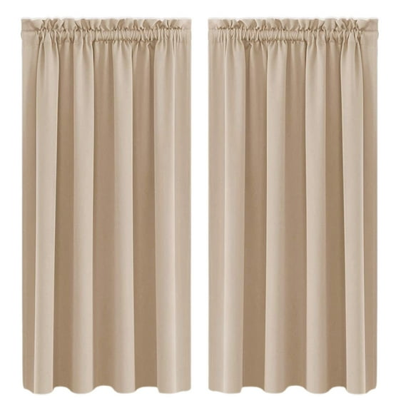 Ngheia Blackout Curtains 38X63 Inches Beige C, Curtains for Bedroom 63 Inch Length Room Darkening Thermal Insulated Rod Pocket Curtains for Kids Room(38 X 63 Inches Long 1 Panel)