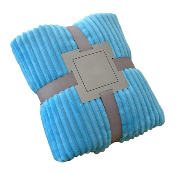 Ngheia Blanket 100*150 Blue, Plush Throw Blanket Solid Color Oversized Fleece Blanket with Vertical Stripes Cozy and Soft for All Seasons Perfect for Couch Bed or Picnics, 1*Blanket