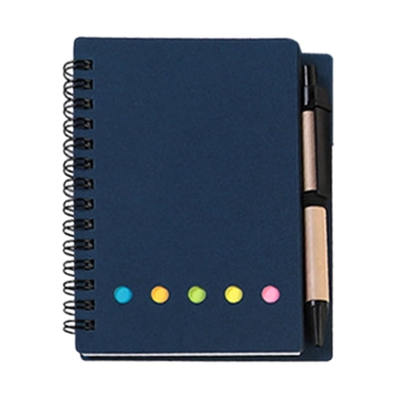 Ngheia Blue Pocket Spiral Noteb-ok – 60 Sheets Lined Notepad with pan & Colorful Sticky Tabs, Small Noteb-ok for schol Business, Divider Index Flags, Back-To-Schol
