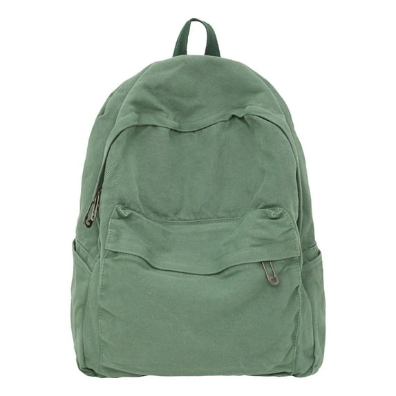 Ngheia Canvas Backpack Dark Green, Canvas Backpack for Women Men Cute College Laptop Bag Casual Travel Rucksack Daypack