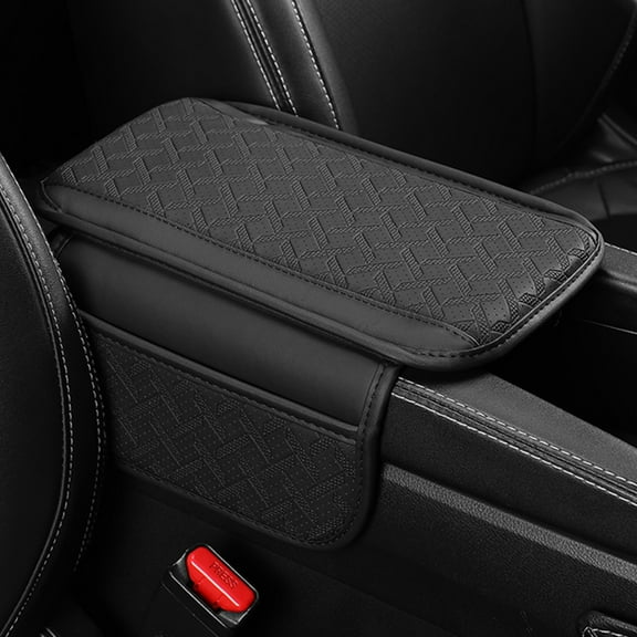 Ngheia Car Thickened Armrest Pad A - Center Console Cover with Storage Bag, Easy to Install, Grey