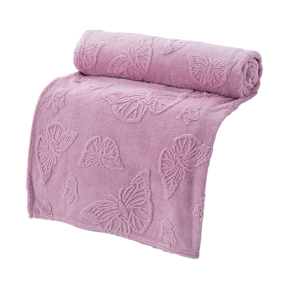Ngheia Claerance! Monet Purple Butterfly Jacquard Coral Fleece Blanket 180X200 Cm, Soft Warm Throw for Couch Sofa Bed, Gift for Lover Mom Father Friends, Lightweight Fuzzy