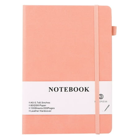 Ngheia Claerance! Pink Simple Lined Notebook, A5 Hardcover for Work and Schol