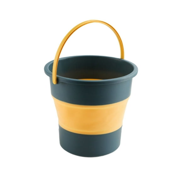 Ngheia Collapsible Bucket Blue, Plastic Foldable Round Tub with Handle Folding Portable Fishing Water Pail Space Saving Outdoor Waterpot for Garden Camping Car Mop Cleaning Beach, 1* Bucket