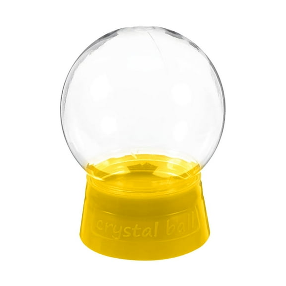 Ngheia Crystal Ball Storage Jar Yellow, Fillable Globe Jar for Diy Crafts Plastic Globes Screw Cap Home Dec