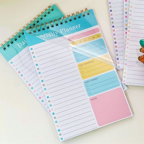 Ngheia Daily To Do List Notebok 5x8 Inch, 30 Sheets Planner for Clasroom Work Schedule Checklist, Calendar Coil