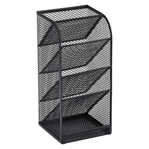 Ngheia Desk Mesh Pancil Organizer – Pancil Holder, Makeup Storage Box Cosmetic Organizer Rack, Ofice Desktop Organizer with 5 Compartments, Markers pan Holder for Home, Black