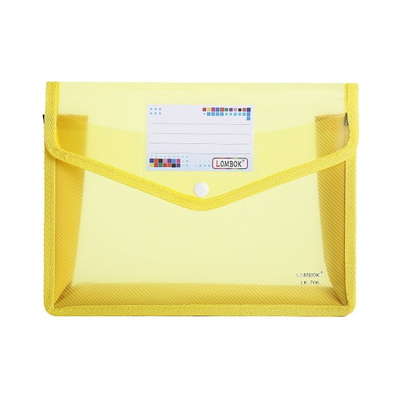 Ngheia Folder Yellow, Plastic File Folders Envelope Expanding File Wallet Organizer Documents Folder with Snap Closure and Pocket Fc Size Transparent File Pouch for Schol (Assorted Color Vertical)