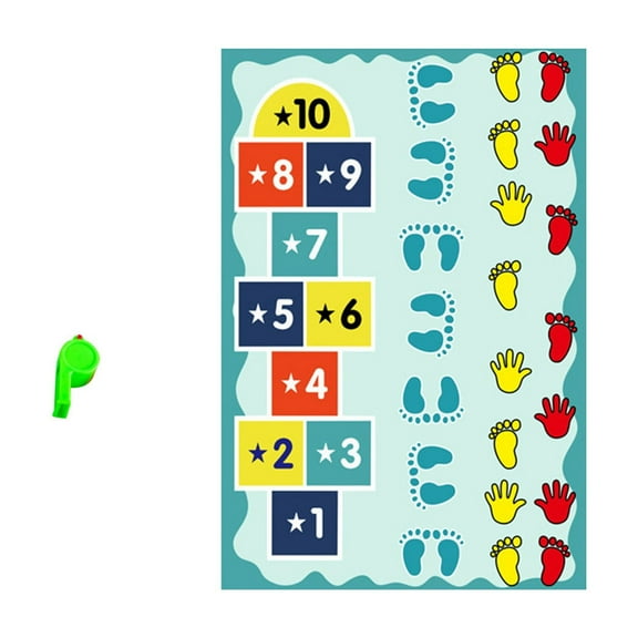 Ngheia Game Mat 2*1.35M Green, Slide Hopscotch Games for Adults Hands and Feet Sports Slide Hopscotch Water Slide Hopscotch Mat Slide Hopscotch Air Slide Hopscotch Outdoors, 1*Game Mat 1*Whistle