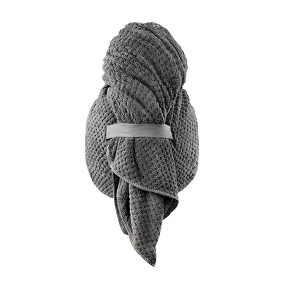 Ngheia Hair Drying Cap Women's Thickened Super Absorbent Long Hair Quick Drying Shower Cap Bathroom Towel Gray