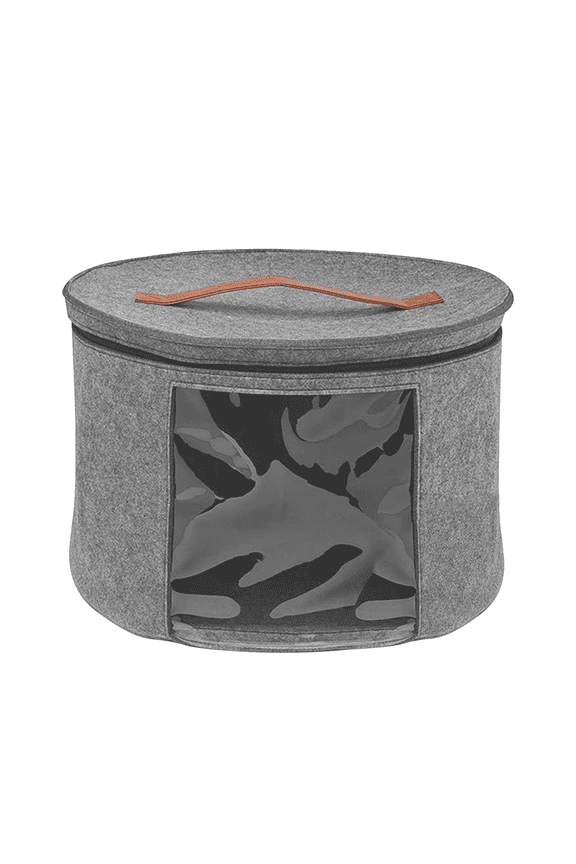 Hat Storage Box Cowboy Hat Travel Case with Lid 17" D X 10.2" H Foldable Hat Organizer Bag Toy Bag Round Hat Box for Women & Men with Outdoor Hat Clip