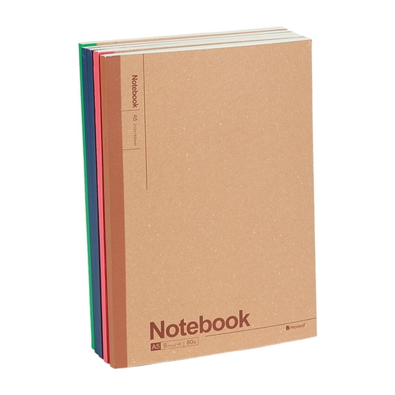 Ngheia Kraft Paper Notebook A5/40 Pages, Composition Notebook Journals Cover with Rainbow Spines College Ruled Lined Paper A5/B5 Size – for Home or schol