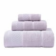thumbnail image 1 of Ngheia Light Purple Cotton Bath Towel Household Set (Bath+Hand+Wash Towel, 540G) - Luxury Soft & Absorbent Bathroom Towels Set, 3 Pieces, 1 of 9