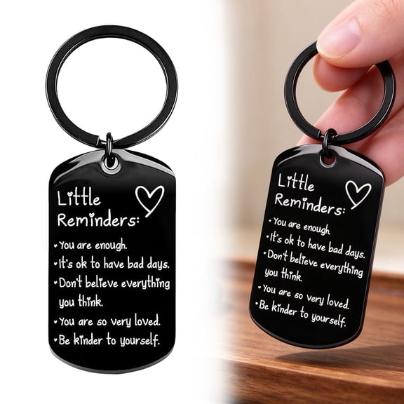 Ngheia Little Reminders Keychain, Inspirational Key Ring You Are Enough, Daily Affirmation Mental Health Positive Sobriety Gifts, Cute Fidget Keychain for Friends Family Care Present