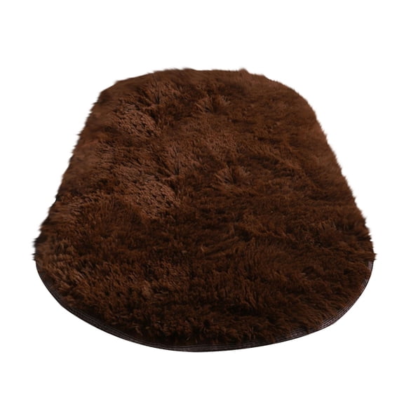 Ngheia Luxury-Inspired Oval-Shaped Tie-Dye Gradient Rug, 40*60Cm, perf-ect for Bedroom Bedside Use. Coffee-Colored., Oval Plush Area Rug with Tie-Dye Pattern – Bedroom and Cloakroom Floor Decor