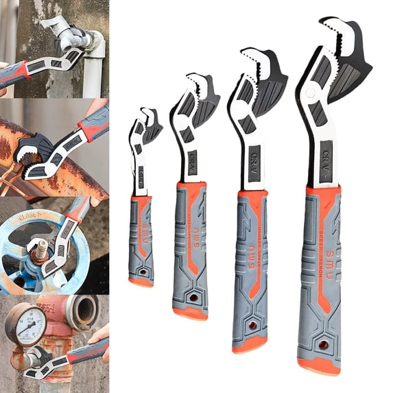 Ngheia Multifunctional Self-Locking Pipe Wrench Tool, 6 Inch Adjustable Multifunctional Plumber's Pipe Vise for Plumbing Repair and DIY, Automatic Locking Spring Design
