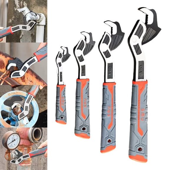 Ngheia Multifunctional Self-Locking Pipe Wrench Tool, 6 Inch Adjustable Multifunctional Plumber's Pipe Vise for Plumbing Repair and DIY, Automatic Locking Spring Design