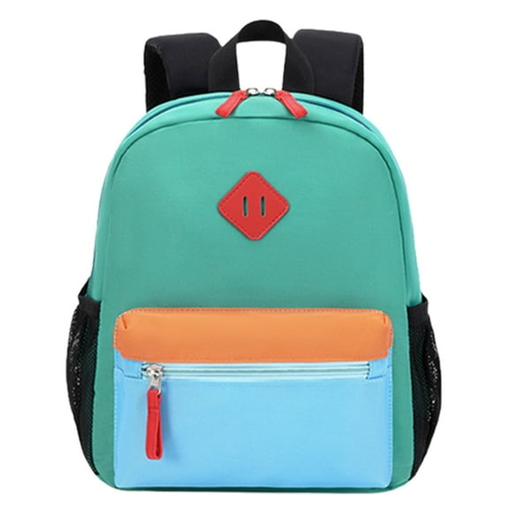 Ngheia Primary Schol Scholbag Lake Green Orange Blue Large Size, Schol Backpack for Schol Bag with Chest Buckle and Reflective Strip 16 Inch Large