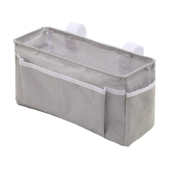 Ngheia Storage Bag Smoke Gray, Bedside Caddy Bedside Storage Organizer Table Cabinet Hanging Storage Organizer Canvas Bedside Pocket Under Mattress Holder Bag for Book, 1*Storage Bag