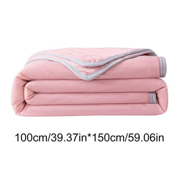 Ngheia Striped Summer Quilt Pink (100*150Cm), Ice Blanket Lightweight Breathable Double Ice Cool Summer Calming Quilt Solid Color Blankets for Hot Sleepers, Striped Summer Quilt*1