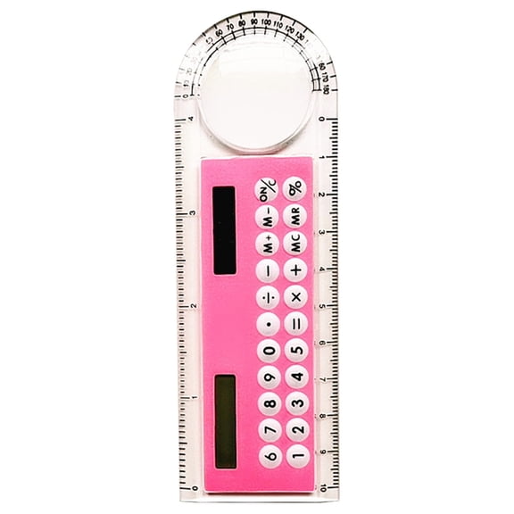 Ngheia Transparent Ruler with Built in Calculator and Magnifier – Multifunctional Tool for Ofice and Study, Angle Measurement, Portable, Back-To-Schol, Fall Semester, Taecher Gift