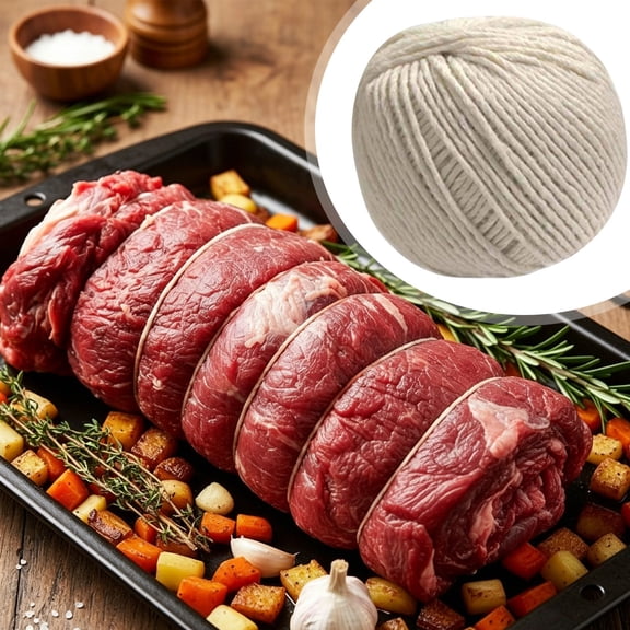 Ngheia Unbleached Cotton Twine, Cotton Cooking Twine Natural Unbleached 230ft, Meat Tying String for BBQ Turkey Roast, Kitchen Butcher Rope for Crafts