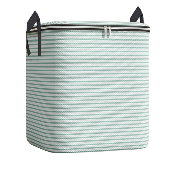 Ngheia Under 5 $, 210L Green Stripes Storage Box - Houndstooth Folding Clothes Bag Portable Wardrobe for Bedding Pillow Blanket Quilt Home