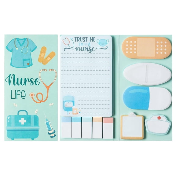 Ngheia Various Special-Shaped Sticky Notes with Medical Themes, Special Shaped Combination Note Pad Creative Simple Cartoon Message Pad Stick Account Notepad, 1*Post-It Note Book