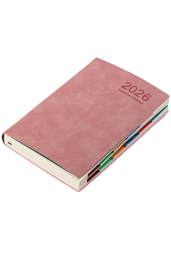 Weekly Planner A5 – PU Leather Cover, Monthly & Weekly Layout, Habit Planner for schol, Work, Back to Fall Semester, Pink