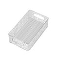thumbnail image 1 of Ngheia White Transparent Glacier Cosmetic Storage Box - Stackable Clear Plastic Organizer for Bathroom, Pantry, Fridge, Drawer, 1-Pack, 1 of 7