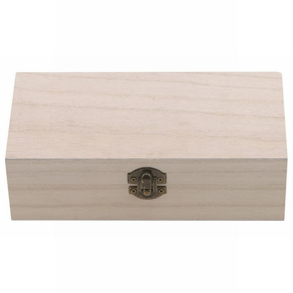 Ngheia Wooden Box A, Rectangular Natural Wooden Box Wooden Jewelry Storage Box Crafts Unpainted Wooden Jewelry Box Pure Wood Jewelry Box Container with Lid, 1* Wooden Box