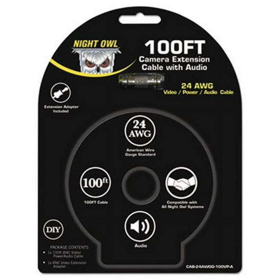 Ngt CAB24AWGVPA BNC Video, Power & Audio Camera Extension Cable, 100 ft.